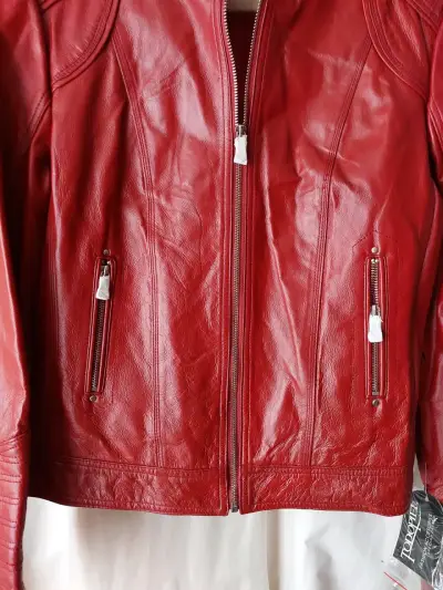 Chaqueta de cuero natural roja para mujer Todopiel - miniatura 1
