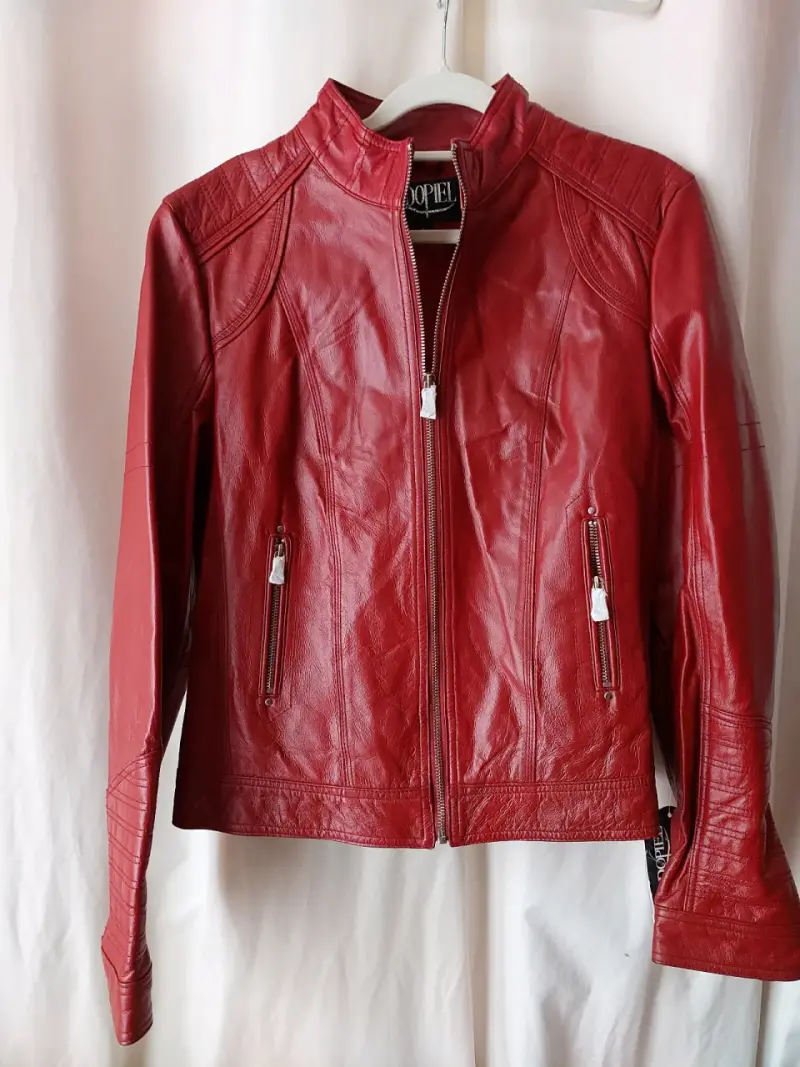 Chaqueta de cuero natural roja para mujer Todopiel - 3
