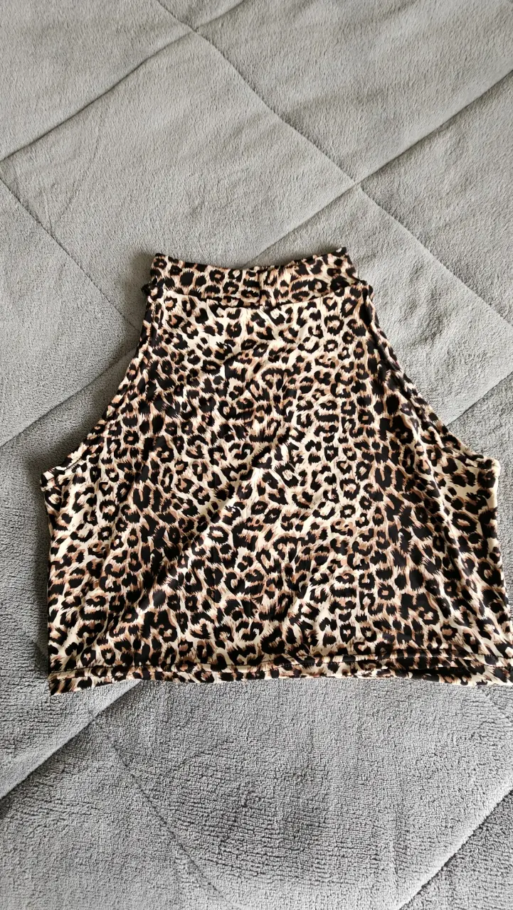 Top corto estampado animal print - 2