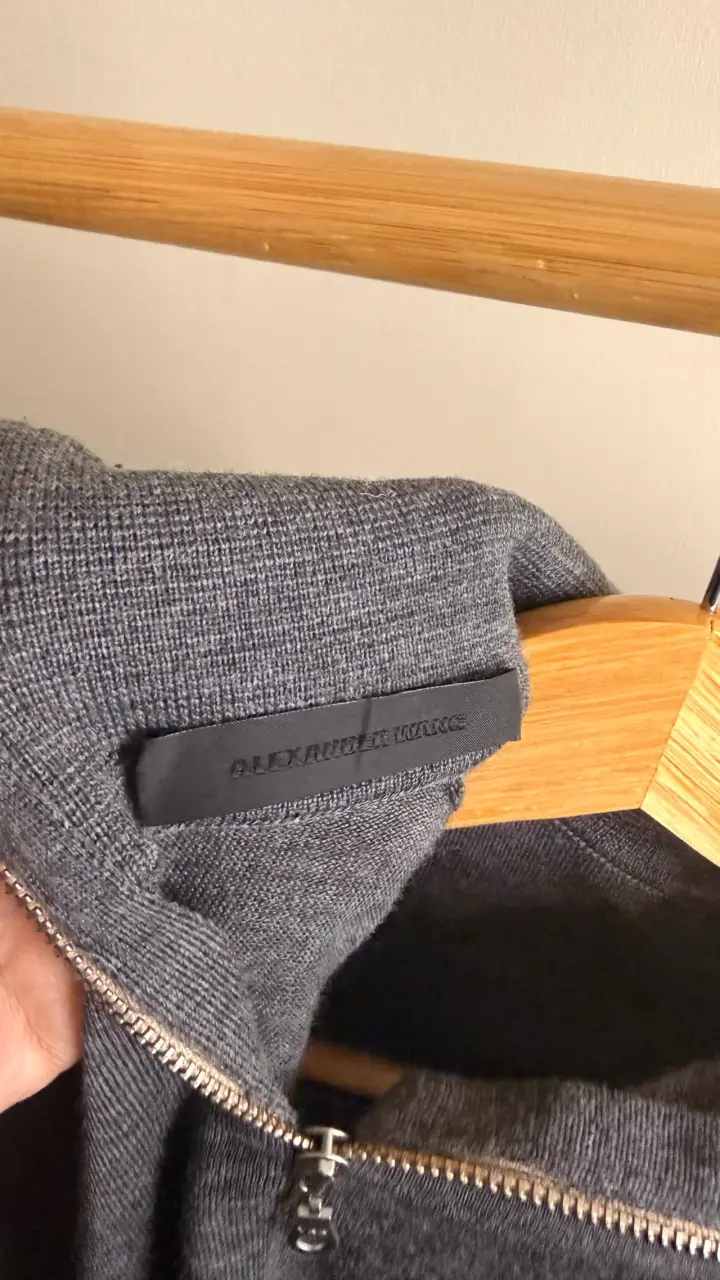 Suéter gris con cierre Alexander Wang - 4