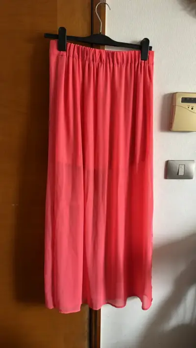 Falda larga rosa transparente para mujer - miniatura 2