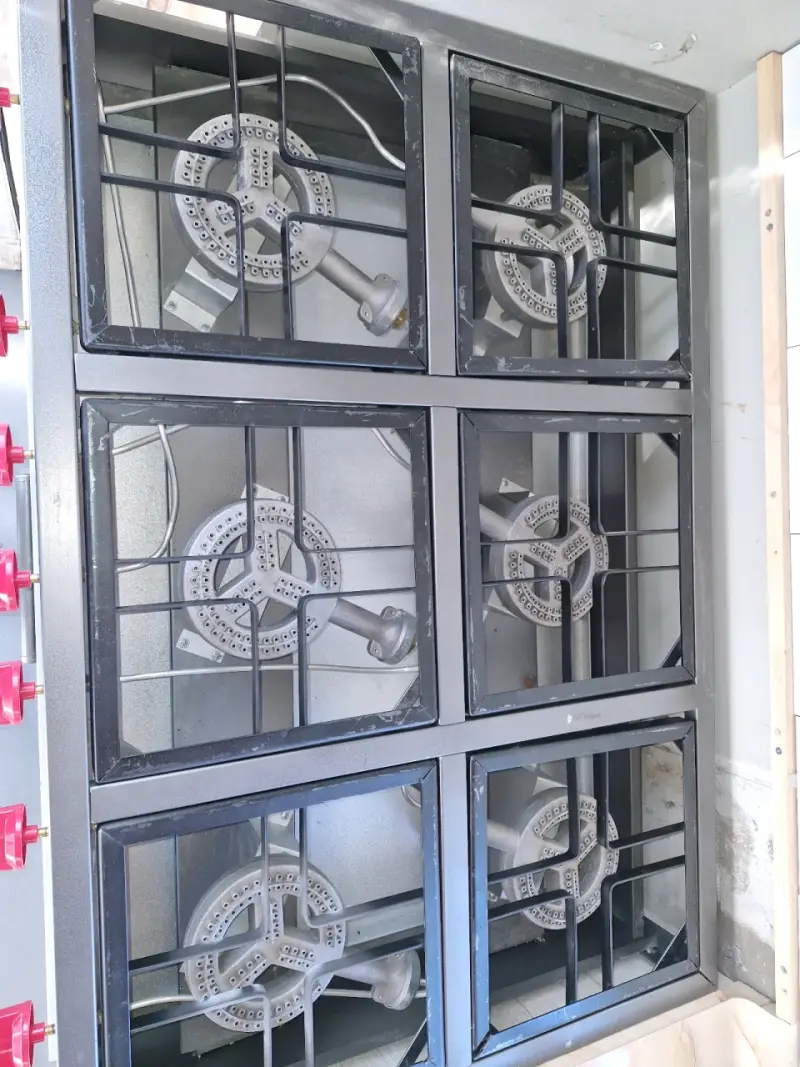 Cocina industrial a gas de 6 quemadores con horno - 4