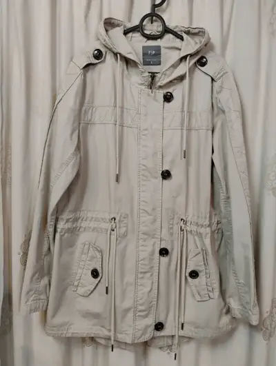 Chaqueta beige con capucha para mujer Talla L - miniatura 1