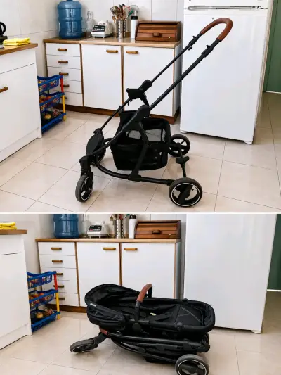 Coche de bebé Bebesit plegable negro - miniatura 3