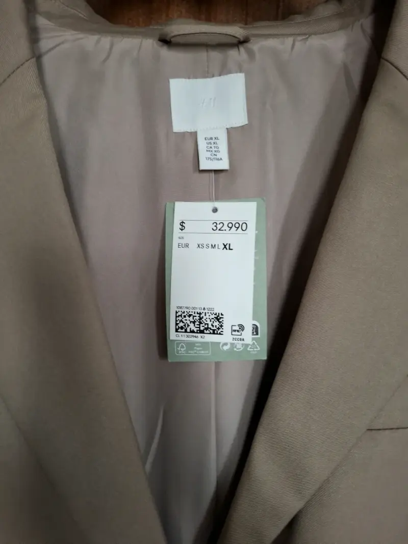 Blazer beige y rosado elegante para mujer talla XL - 3