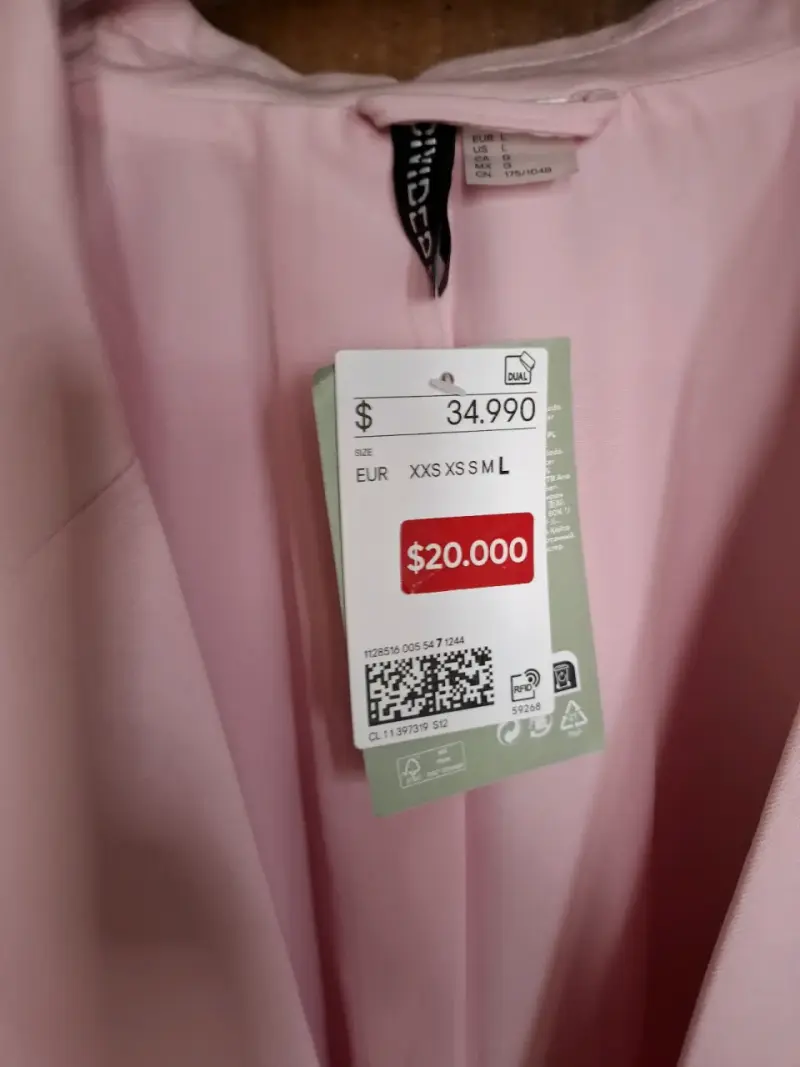 Blazer beige y rosado elegante para mujer talla XL - 6