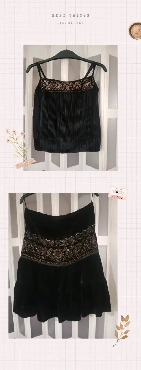 Vestido negro con bordado en lentejuelas - 7