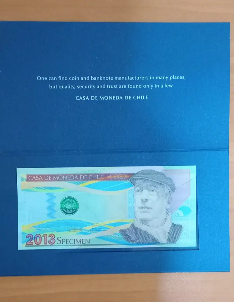 Billete de Muestra Casa de Moneda de Chile 2013 - 1