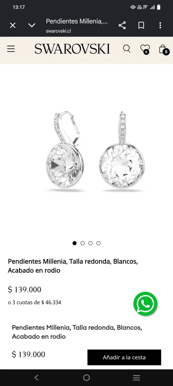 Aros Swarovski con cristales brillantes - 5