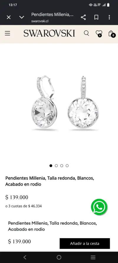 Aros Swarovski con cristales brillantes - miniatura 5