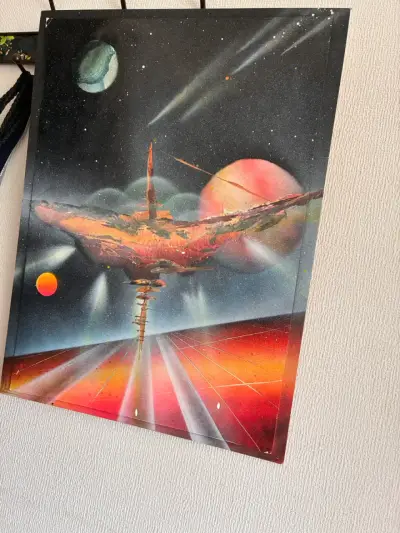 Cuadro de arte espacial con planetas y cometas - miniatura 3