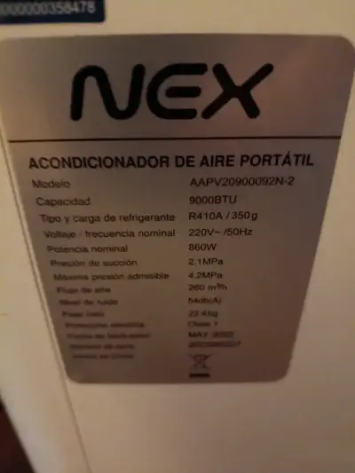 Aire Acondicionado Portátil Nex 9000BTU - miniatura 3