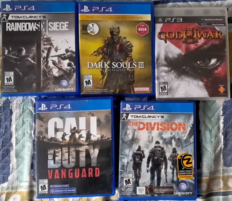 Lote de Videojuegos PS4 y PS3: Rainbow Six, Dark Souls III, God of War