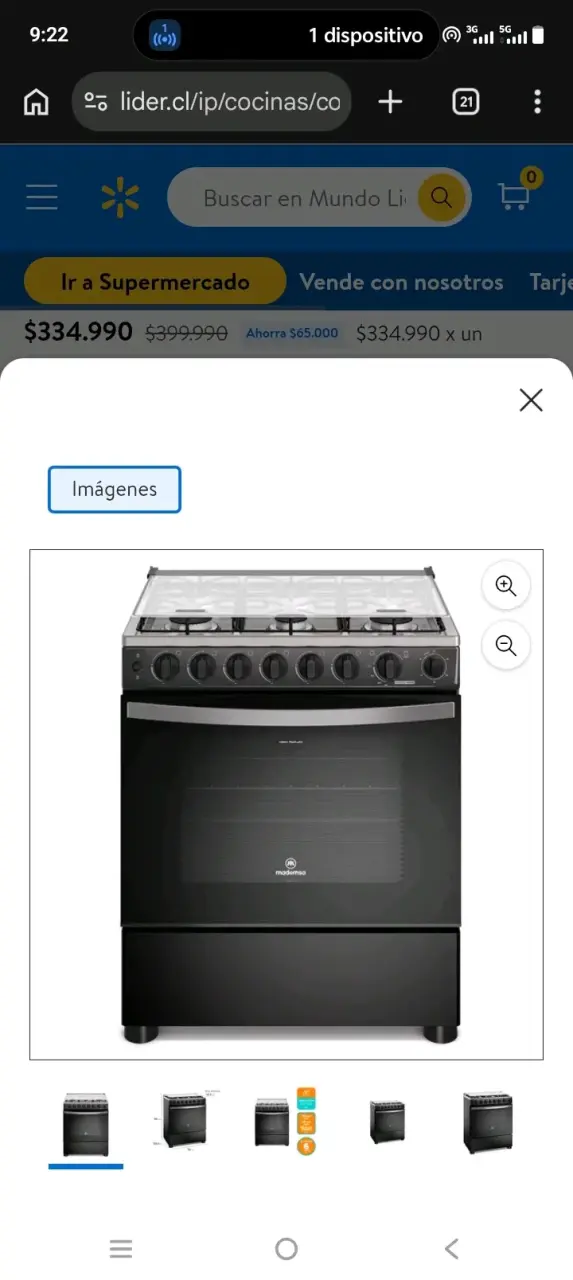 cocina mademsa a gas mademsa 6 platos horno vapor - 1