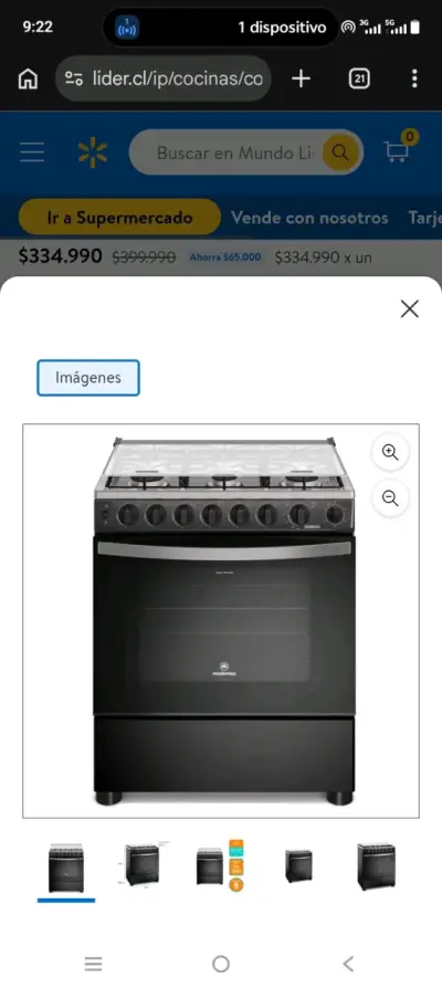 cocina mademsa a gas mademsa 6 platos horno vapor - miniatura 1