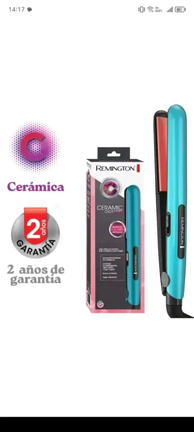 Plancha de Pelo Cerámica Remington Azul - miniatura 1