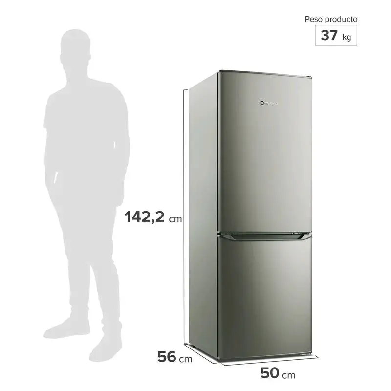 Refrigerador Mademsa Botton Freezer 166L Plata - 2