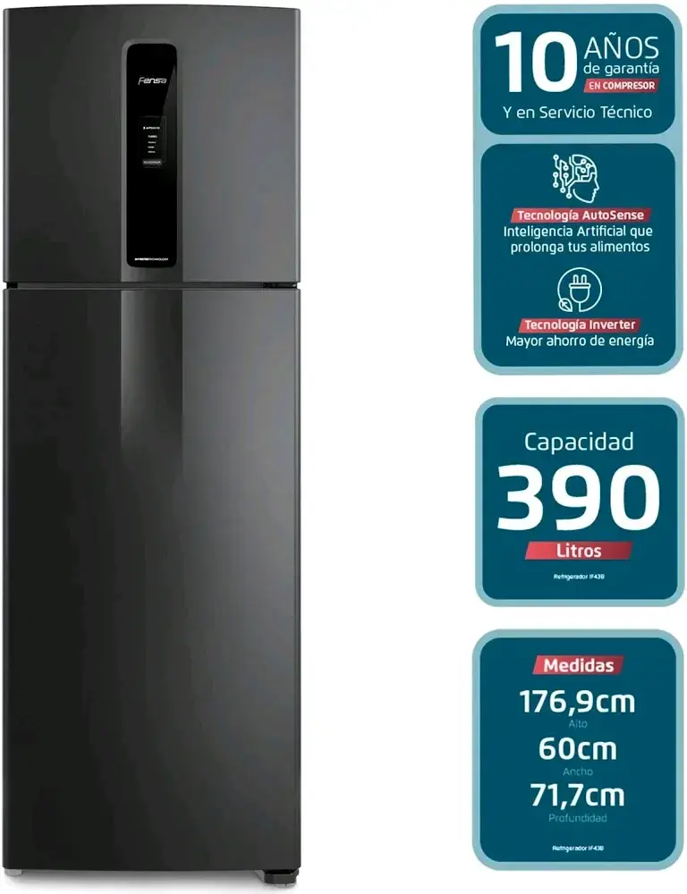 Refrigerador Fensa Top freezer no Frost 390 litros - 2
