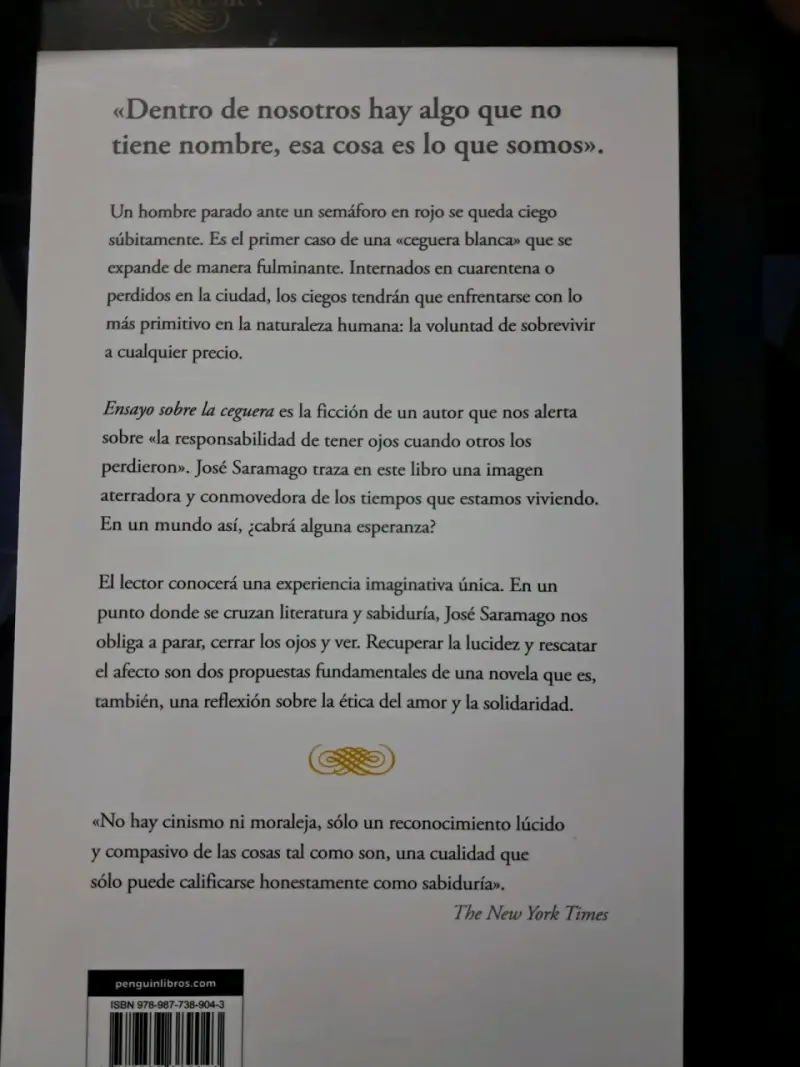 Libro 'Ensayo sobre la ceguera' de José Saramago - 2