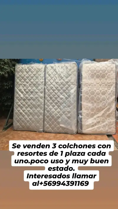 Colchones de resorte 1 plaza en buen estado - miniatura 1