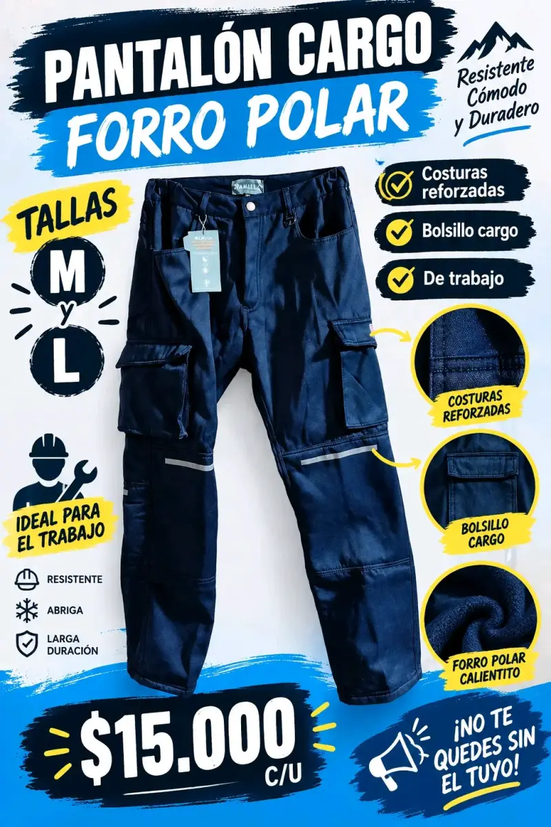 Pantalón cargo forro polar resistente