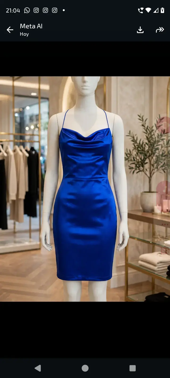 Vestido azul satinado elegante - 1