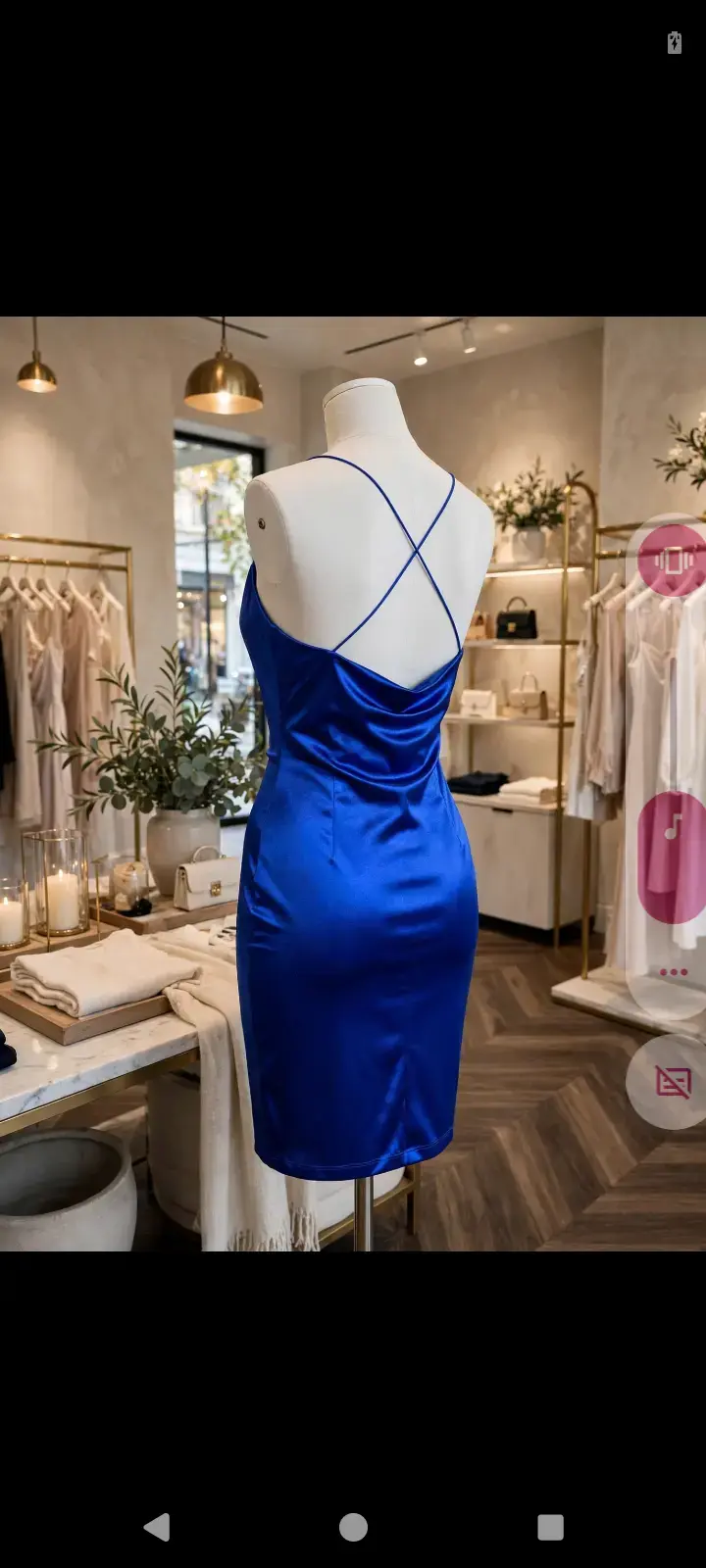Vestido azul satinado elegante - 2