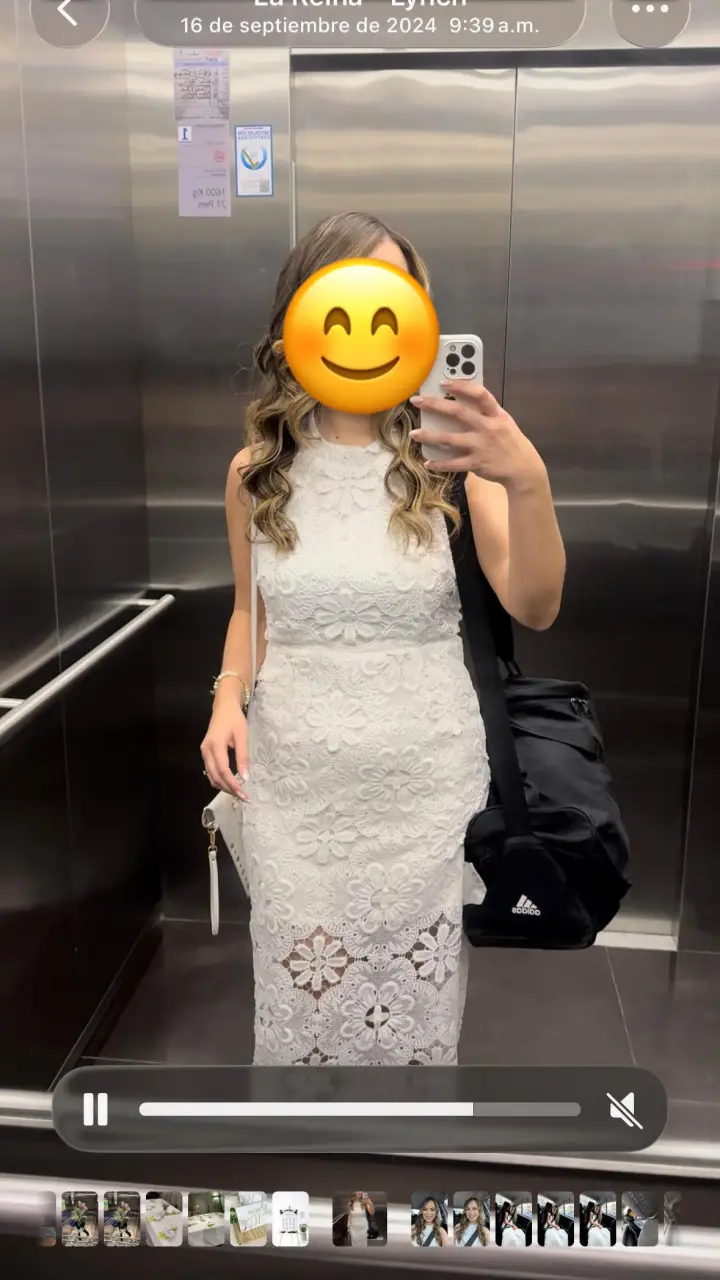 Vestido de encaje blanco elegante / boda civil
