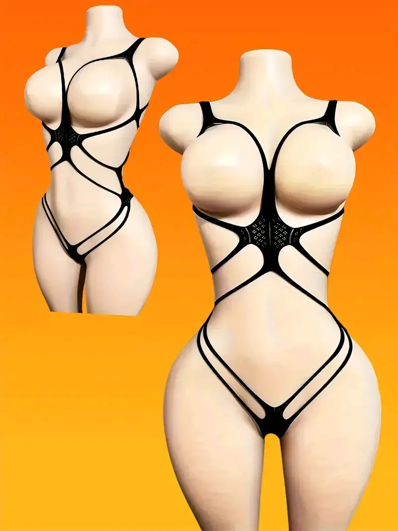 Body de encaje negro sexy para mujer - 3