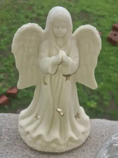 Portavela / Fanal Ángel de Porcelana (15 cm) - miniatura 1