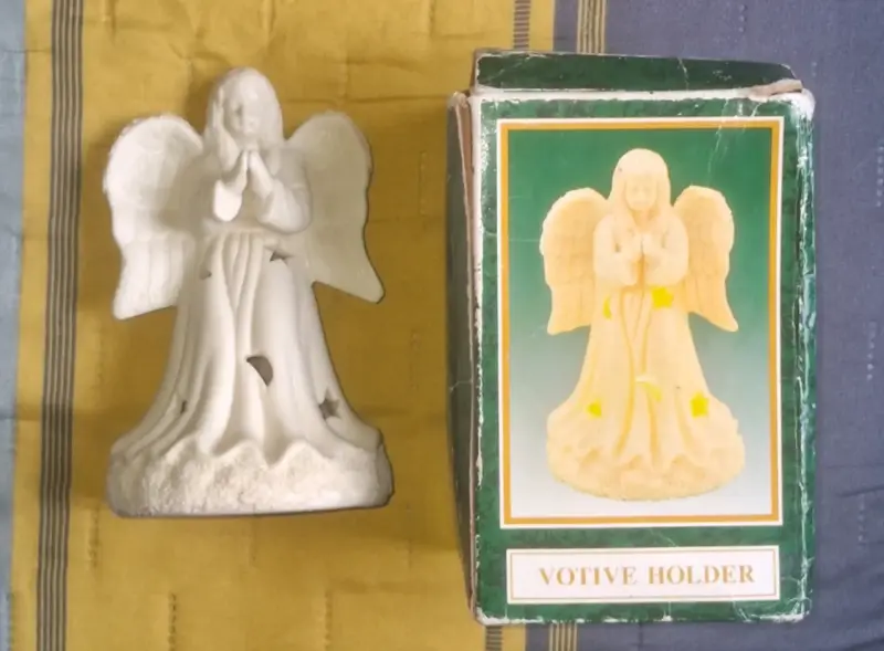 Portavela / Fanal Ángel de Porcelana (15 cm) - 3