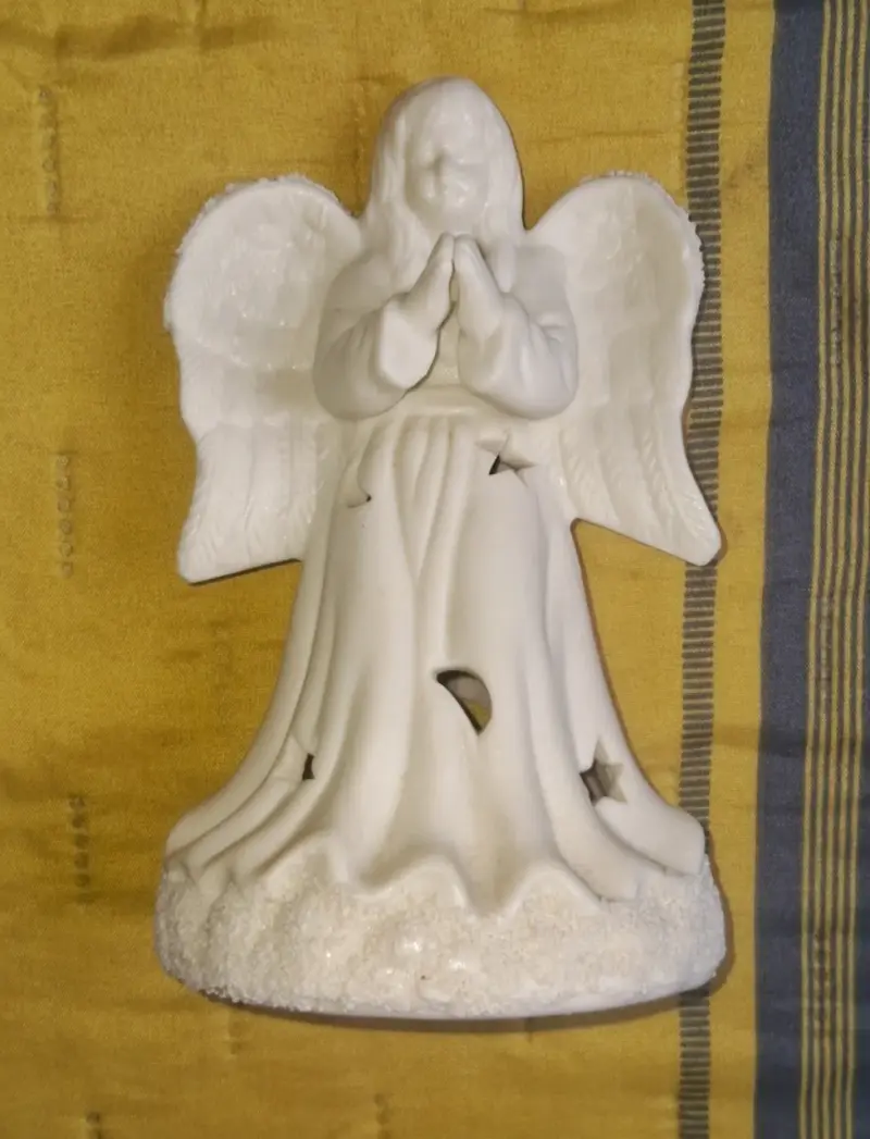Portavela / Fanal Ángel de Porcelana (15 cm) - 4