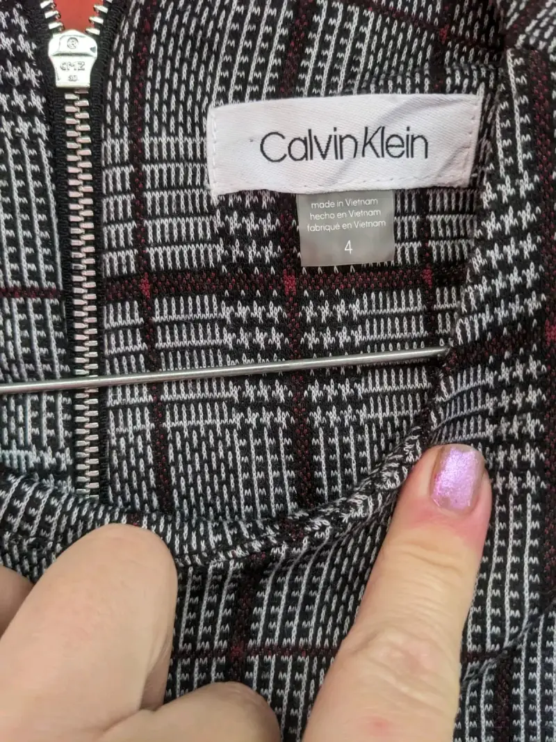 Vestido a cuadros Calvin Klein talla 4 - 4
