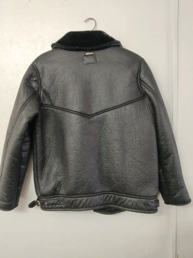 Chaqueta de cuero negra con forro de piel Marítimo - 2