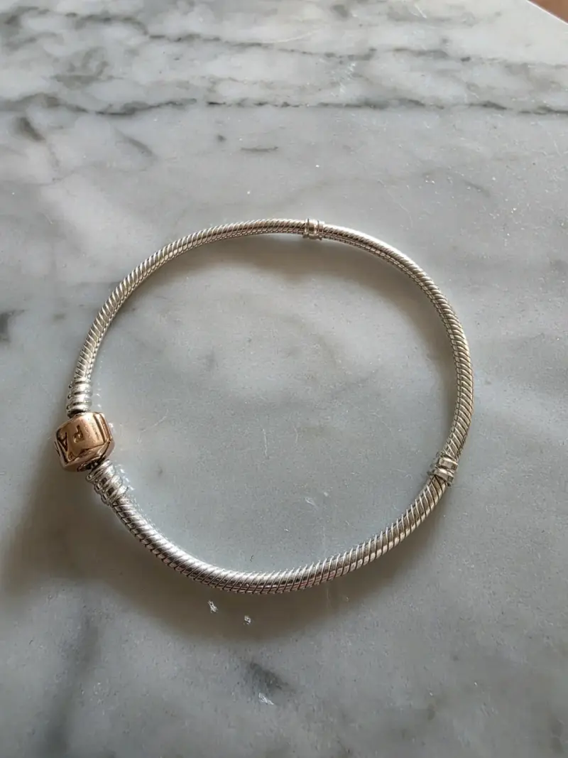 Pulsera de plata Pandora 23cm con cierre dorado - 2
