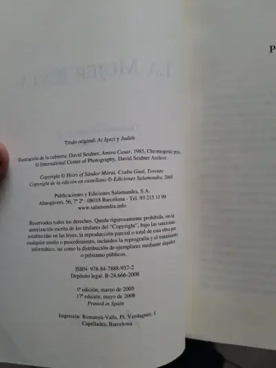 Libro 'La Mujer Justa' de Sándor Márai - miniatura 4