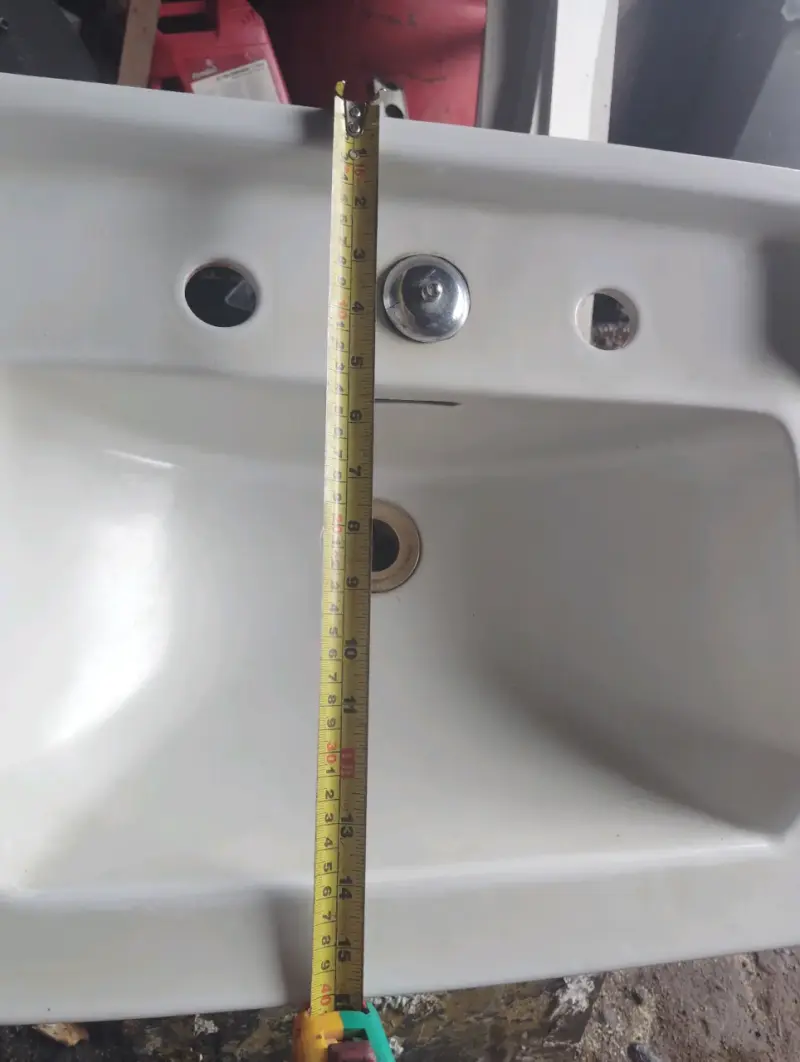 Lavamanos de cerámica blanco con grifería - 5
