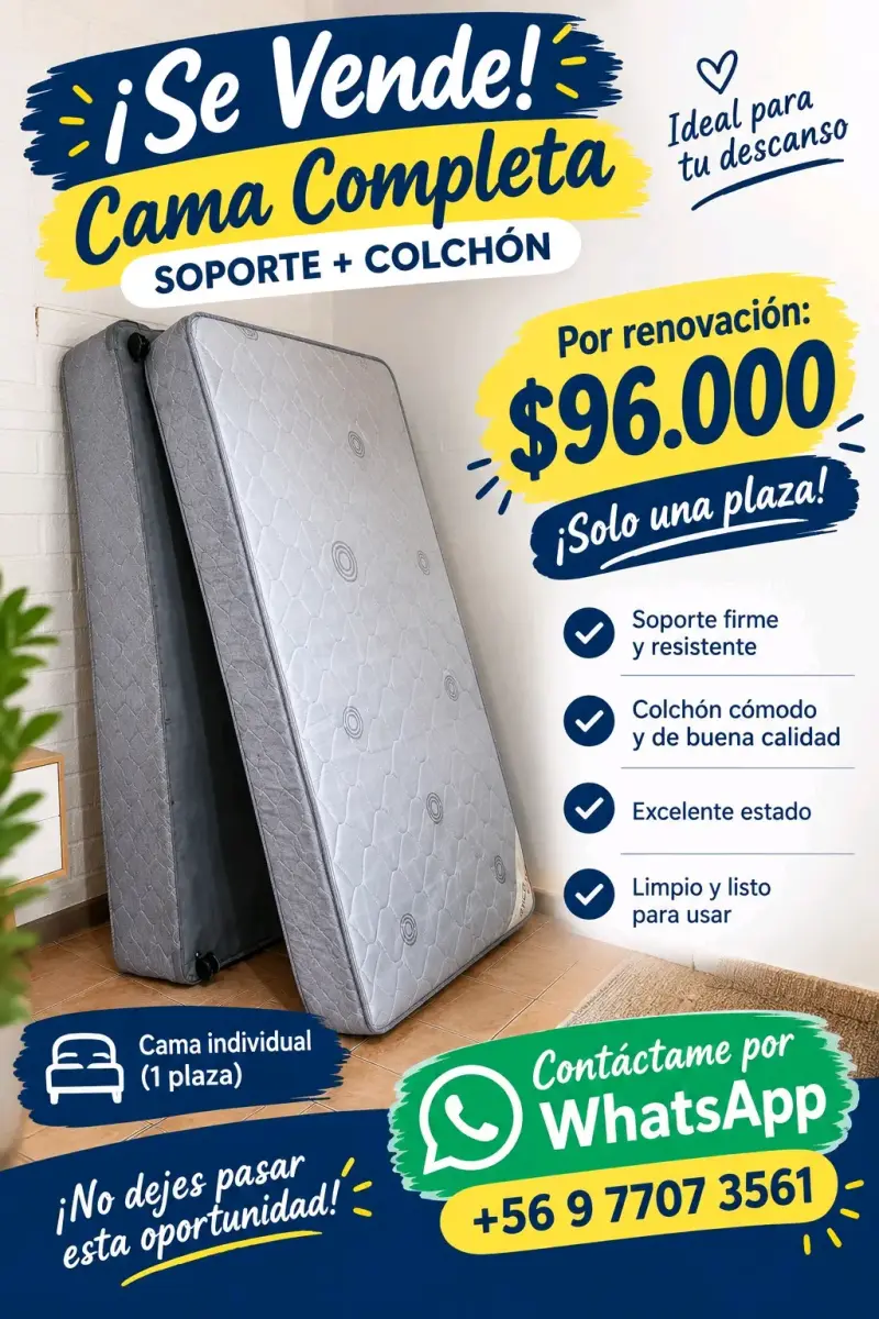 Cama completa individual con colchón de calidad