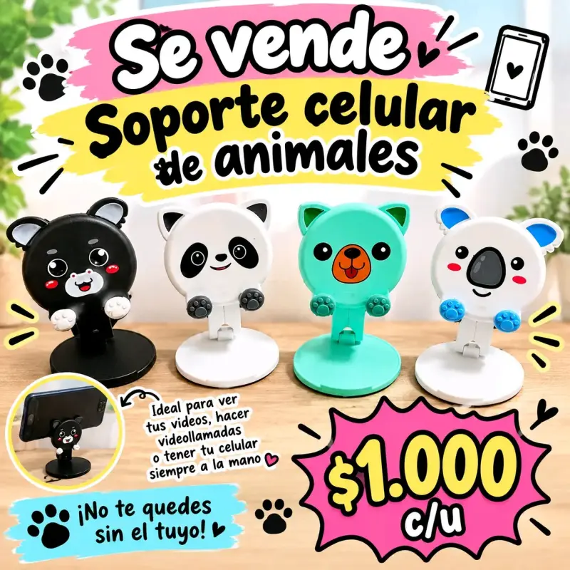 Soporte de celular con diseño de animales