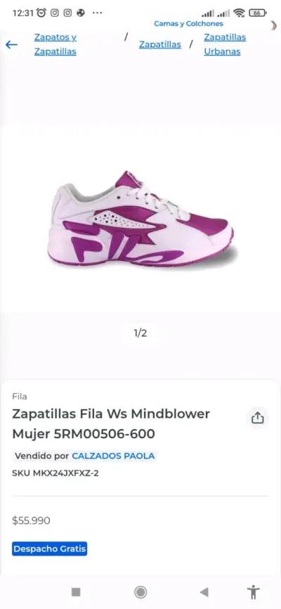 Zapatillas Fila Mindblower Mujer Rosadas - miniatura 2