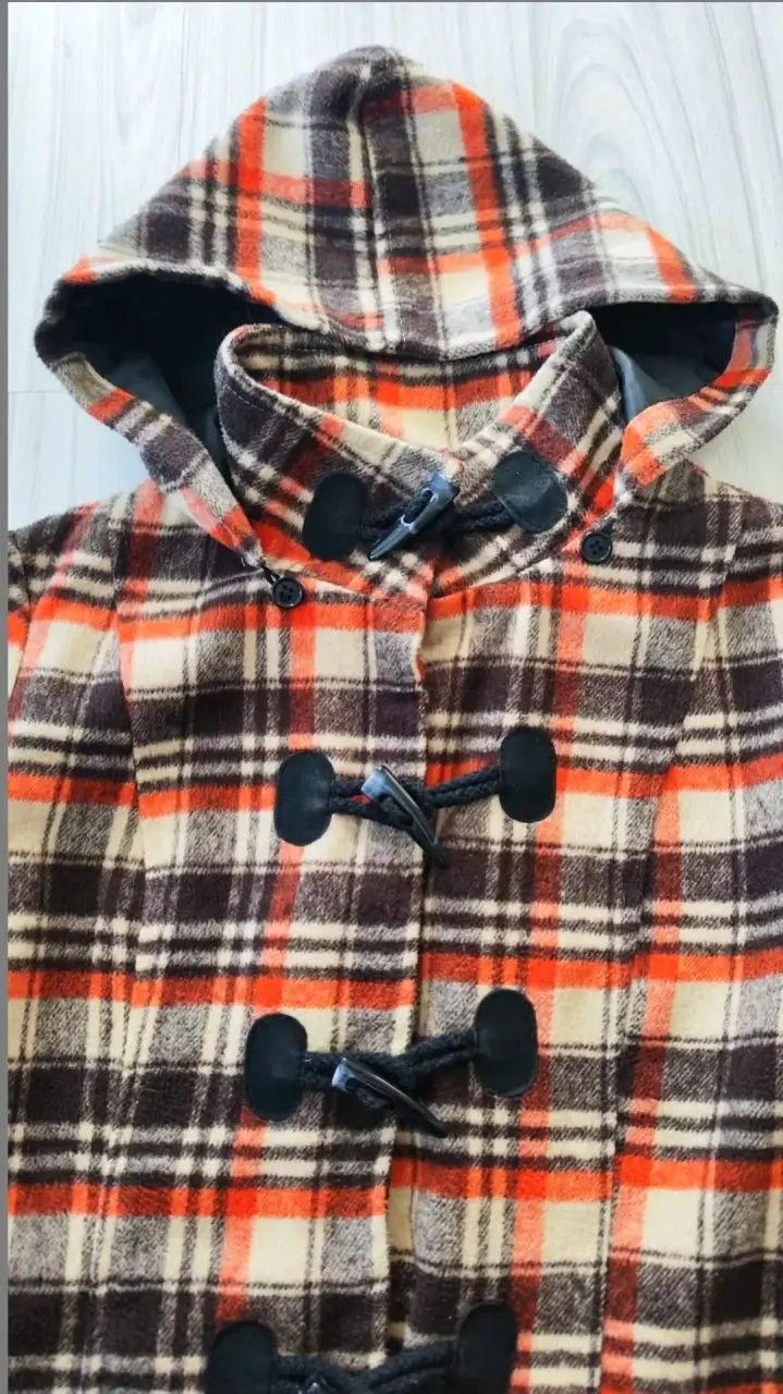 Chaqueta Mujer Cuadros Café Talla S - 3