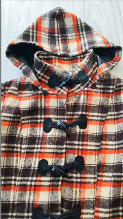 Chaqueta Mujer Cuadros Café Talla S - miniatura 3