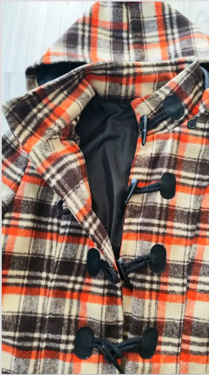 Chaqueta Mujer Cuadros Café Talla S - 4