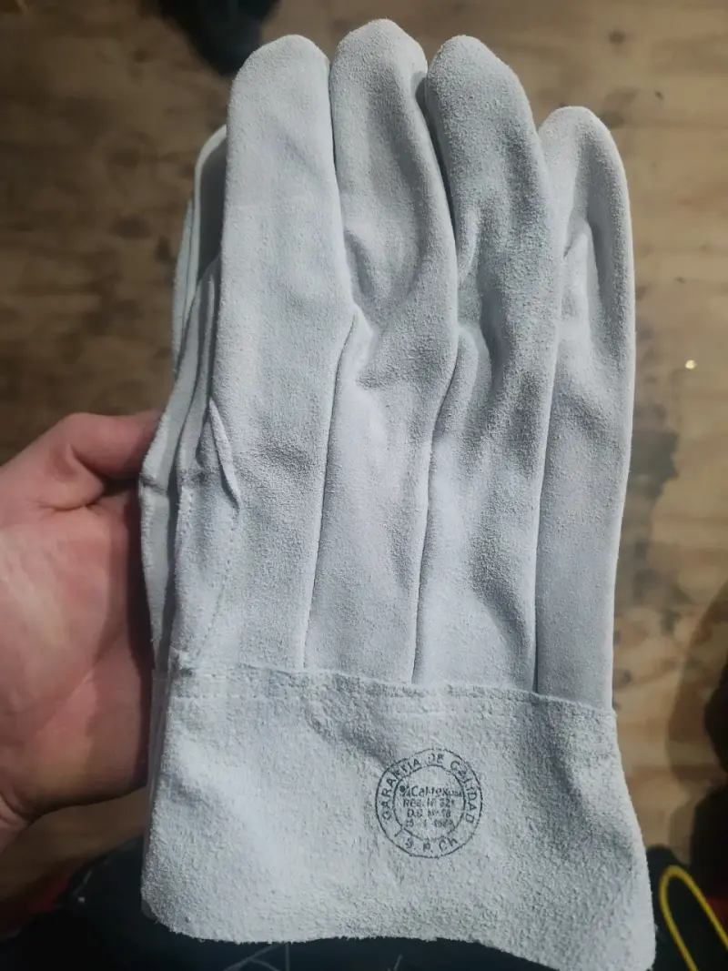 Guantes de cuero gris para trabajo lote 7 unidades - 1