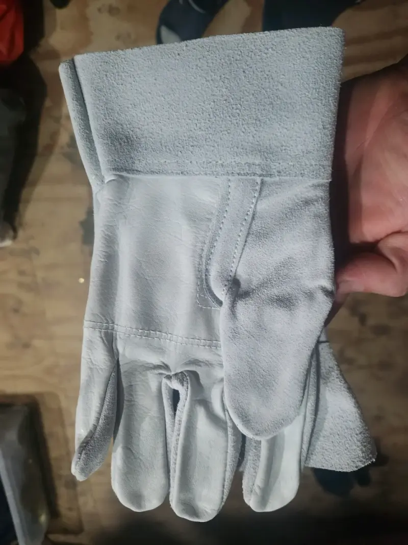 Guantes de cuero gris para trabajo lote 7 unidades - 2