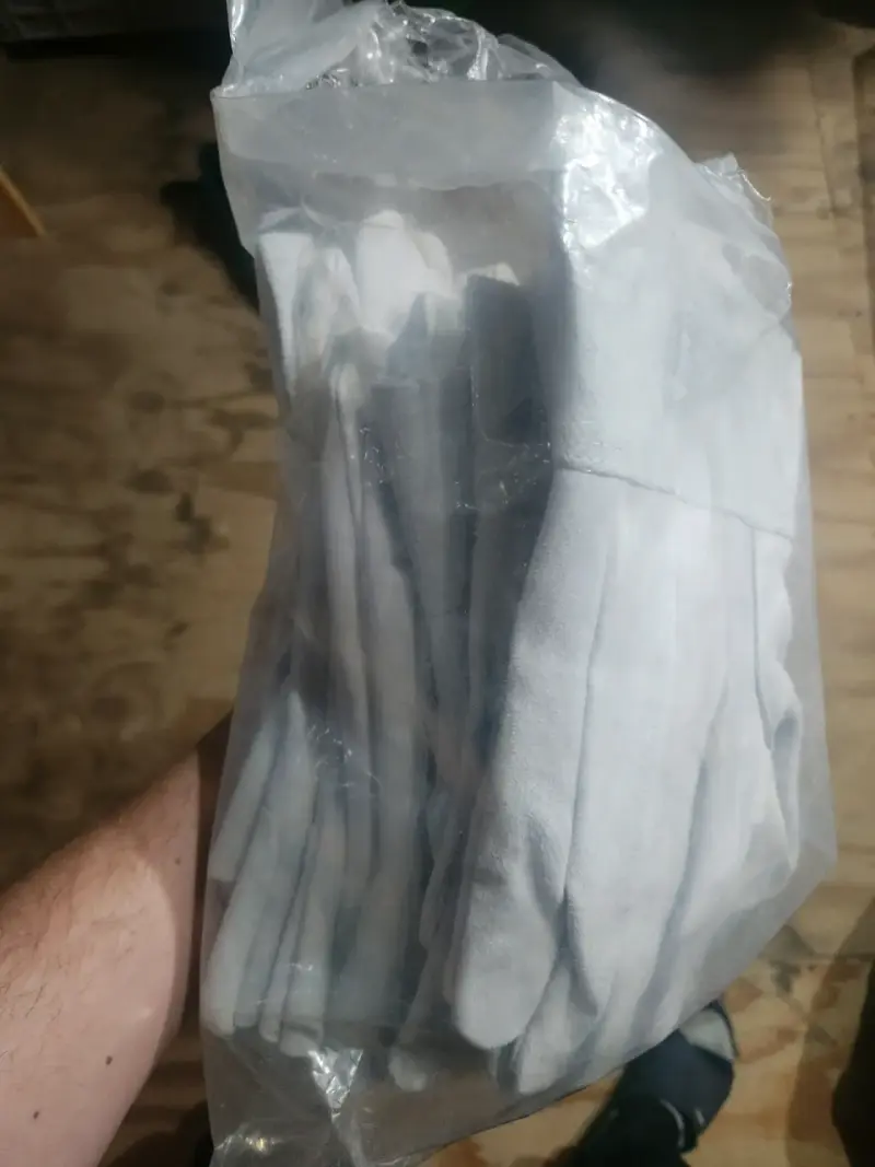 Guantes de cuero gris para trabajo lote 7 unidades - 3