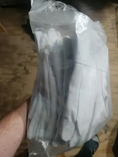 Guantes de cuero gris para trabajo lote 7 unidades - miniatura 3