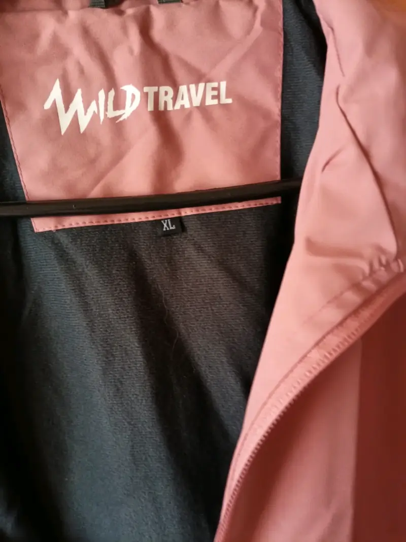 Chaqueta impermeable rosa Wild Travel XL - 2