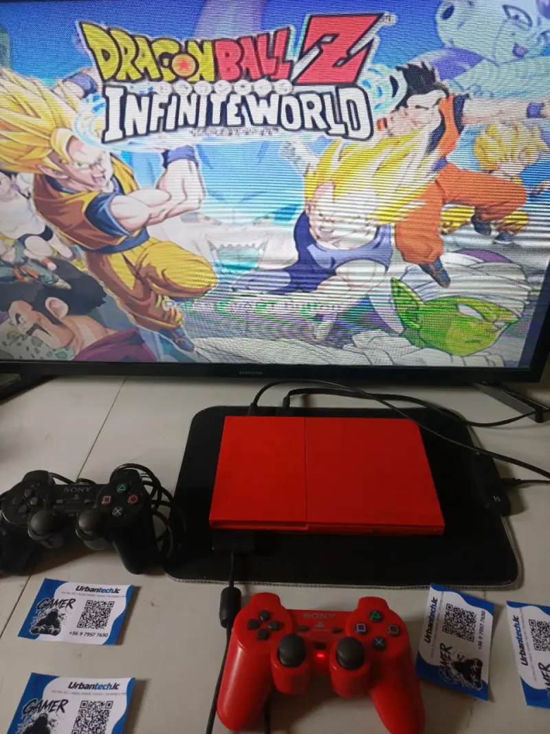 Consola PlayStation 2 Slim Roja con Controles