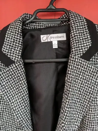 Blazer de Tweed Negro y Blanco Dressbarn - miniatura 4